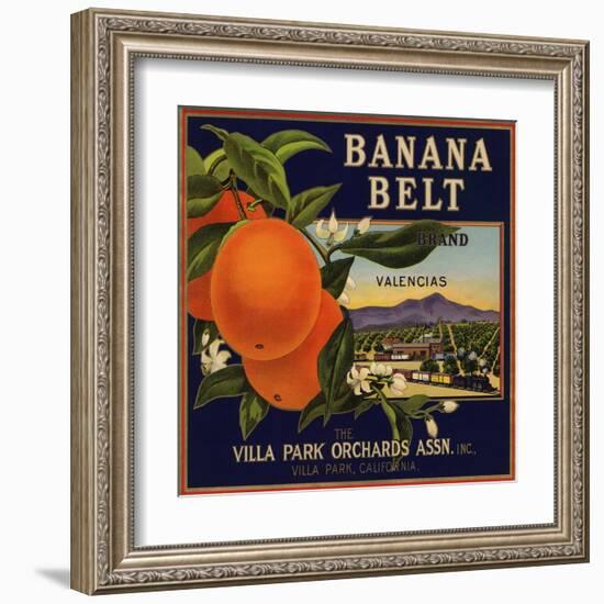 Banana Belt Brand - Villa Park, California - Citrus Crate Label-Lantern Press-Framed Art Print