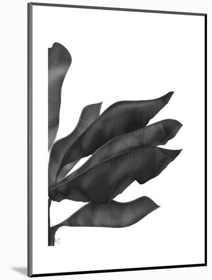 Banana Leaves 1, Black on White-Fab Funky-Mounted Art Print