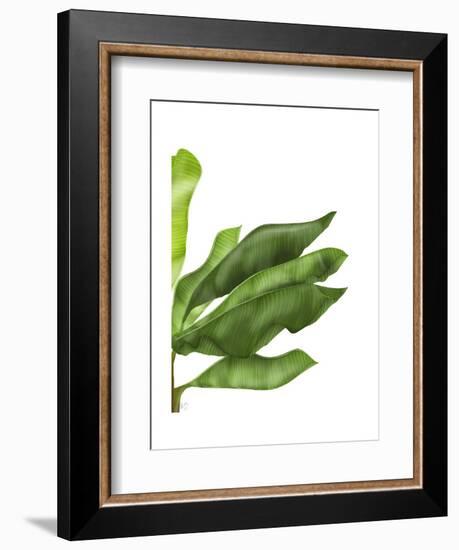 Banana Leaves 1, Green on White-Fab Funky-Framed Art Print