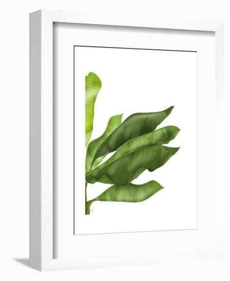 Banana Leaves 1, Green on White-Fab Funky-Framed Art Print