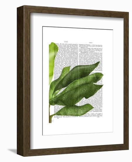 Banana Leaves 1, Green on White-Fab Funky-Framed Art Print