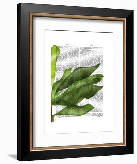 Banana Leaves 1, Green on White-Fab Funky-Framed Art Print