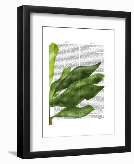 Banana Leaves 1, Green on White-Fab Funky-Framed Art Print