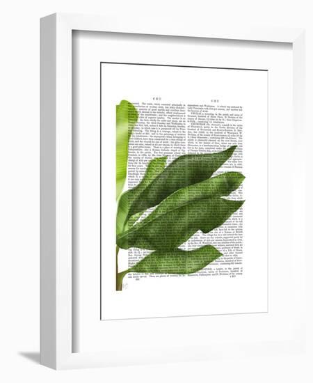 Banana Leaves 1, Green on White-Fab Funky-Framed Art Print