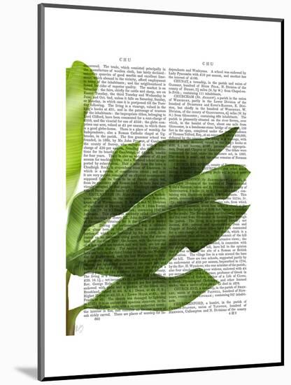 Banana Leaves 1, Green on White-Fab Funky-Mounted Art Print