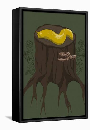 Banana Slug-Lantern Press-Framed Stretched Canvas