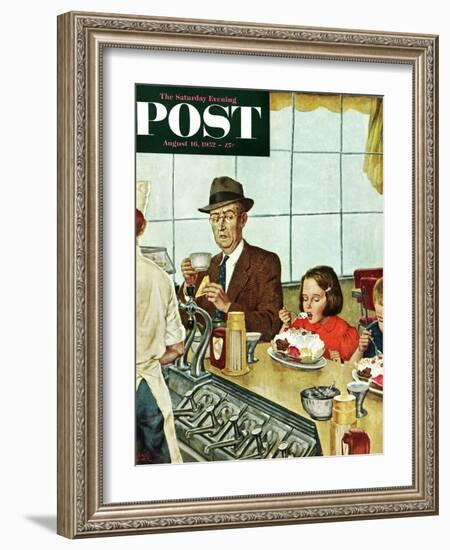 "Banana Split" Saturday Evening Post Cover, August 16, 1952-Amos Sewell-Framed Giclee Print