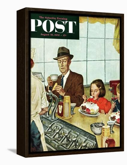 "Banana Split" Saturday Evening Post Cover, August 16, 1952-Amos Sewell-Framed Premier Image Canvas