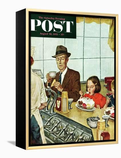 "Banana Split" Saturday Evening Post Cover, August 16, 1952-Amos Sewell-Framed Premier Image Canvas