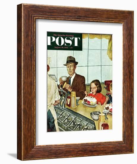 "Banana Split" Saturday Evening Post Cover, August 16, 1952-Amos Sewell-Framed Giclee Print