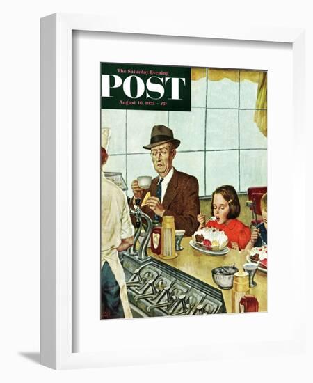 "Banana Split" Saturday Evening Post Cover, August 16, 1952-Amos Sewell-Framed Giclee Print