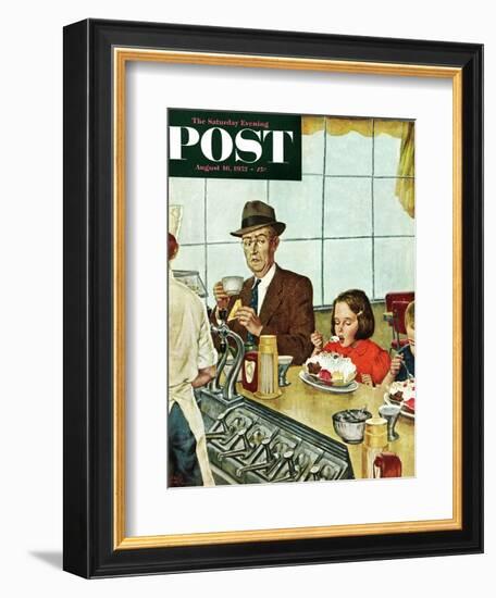 "Banana Split" Saturday Evening Post Cover, August 16, 1952-Amos Sewell-Framed Giclee Print