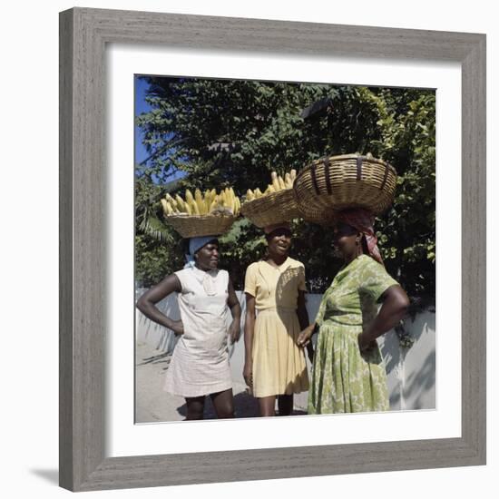 Banana Vendors, Kingston, Jamaica-null-Framed Photographic Print