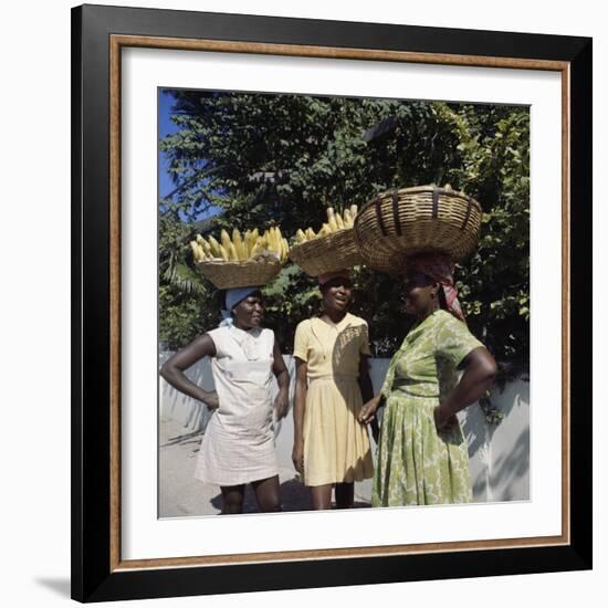 Banana Vendors, Kingston, Jamaica-null-Framed Photographic Print