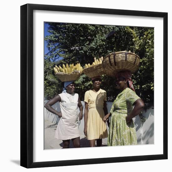 Banana Vendors, Kingston, Jamaica-null-Framed Photographic Print