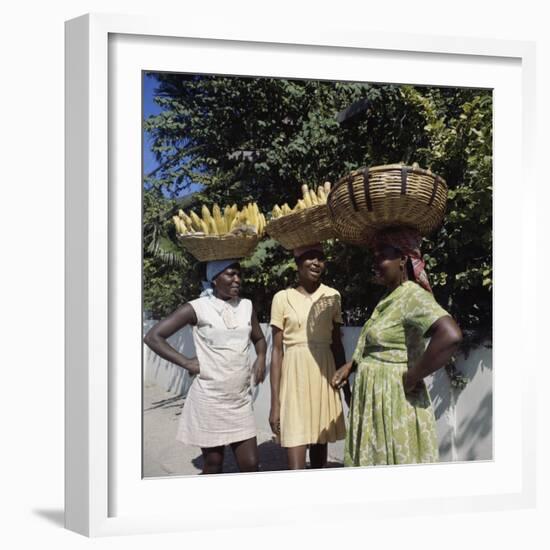 Banana Vendors, Kingston, Jamaica-null-Framed Photographic Print