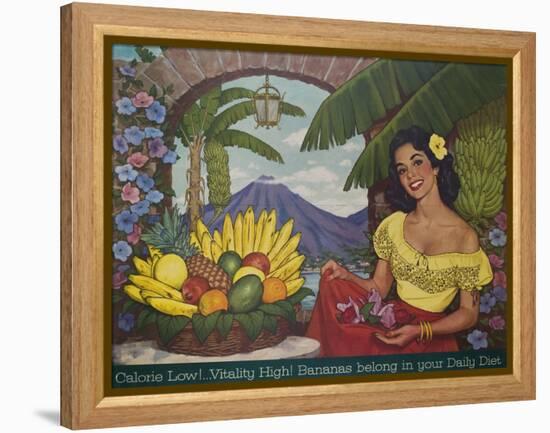 Bananas Belong in Your Diet Food Marketing Poster, Ca 1950s-null-Framed Premier Image Canvas