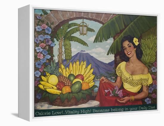 Bananas Belong in Your Diet Food Marketing Poster, Ca 1950s-null-Framed Premier Image Canvas