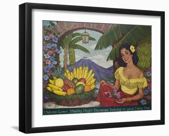 Bananas Belong in Your Diet Food Marketing Poster, Ca 1950s-null-Framed Giclee Print