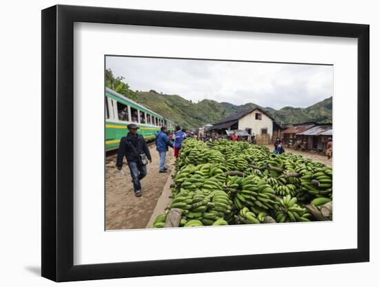 Bananas waiting to be transported, Fianarantsoa to Manakara FCE train, easterrn area, Madagascar, A-Christian Kober-Framed Photographic Print