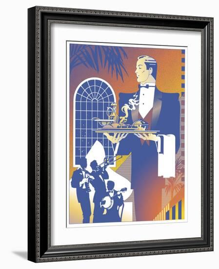 Band and Waiter-David Chestnutt-Framed Giclee Print