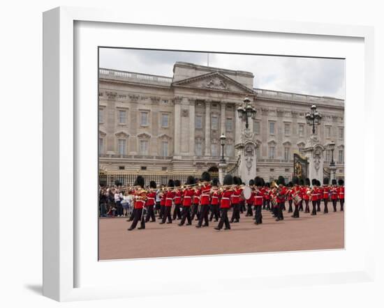 Band of Scots Guards Lead Procession from Buckingham Palace, Changing Guard, London, England-Walter Rawlings-Framed Photographic Print