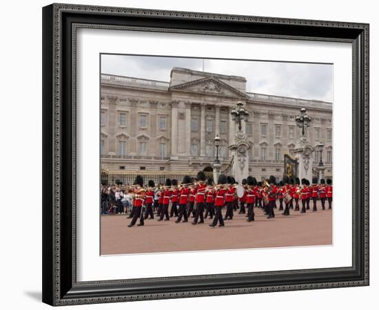 Band of Scots Guards Lead Procession from Buckingham Palace, Changing Guard, London, England-Walter Rawlings-Framed Photographic Print