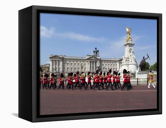 Band of the Coldstream Guards Marching Past Buckingham Palace During the Rehearsal for Trooping the-Stuart Black-Framed Premier Image Canvas