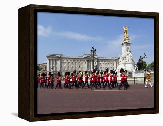 Band of the Coldstream Guards Marching Past Buckingham Palace During the Rehearsal for Trooping the-Stuart Black-Framed Premier Image Canvas