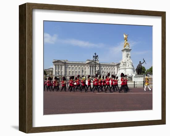 Band of the Coldstream Guards Marching Past Buckingham Palace During the Rehearsal for Trooping the-Stuart Black-Framed Photographic Print