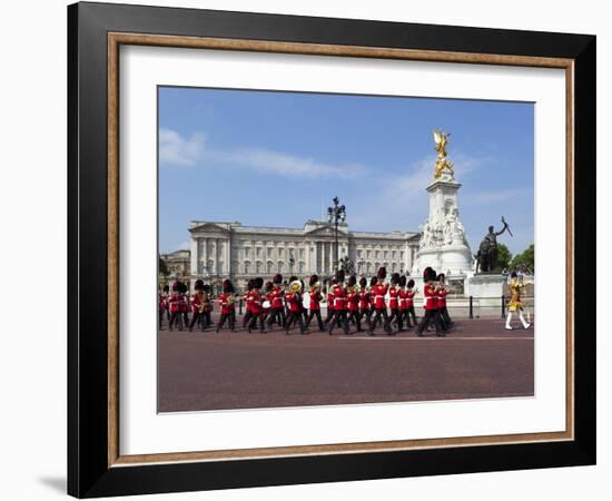 Band of the Coldstream Guards Marching Past Buckingham Palace During the Rehearsal for Trooping the-Stuart Black-Framed Photographic Print