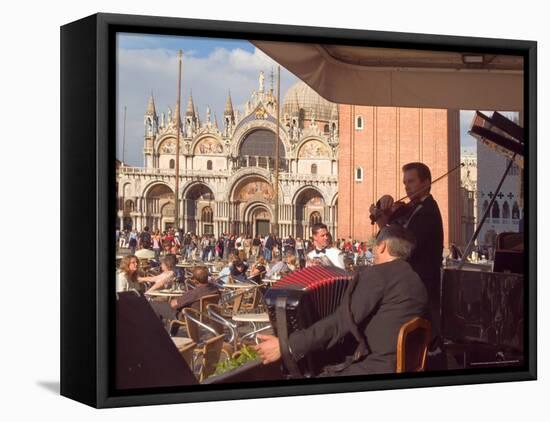 Band Playing for the Crowd in the Piazza San Marco, Venice, Italy-Janis Miglavs-Framed Premier Image Canvas