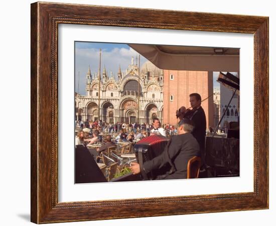 Band Playing for the Crowd in the Piazza San Marco, Venice, Italy-Janis Miglavs-Framed Photographic Print