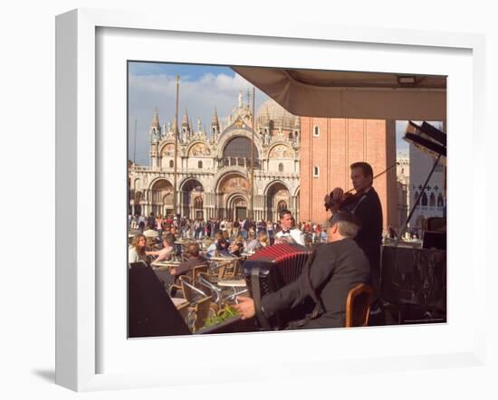 Band Playing for the Crowd in the Piazza San Marco, Venice, Italy-Janis Miglavs-Framed Photographic Print