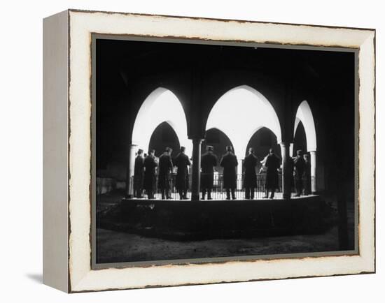 Band Seen Through Triple Archway as it Plays Dinner Music for Bey of Tunis at Palace-Thomas D^ Mcavoy-Framed Premier Image Canvas