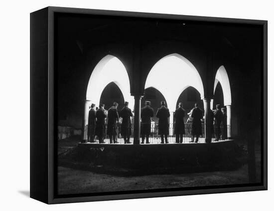 Band Seen Through Triple Archway as it Plays Dinner Music for Bey of Tunis at Palace-Thomas D^ Mcavoy-Framed Premier Image Canvas