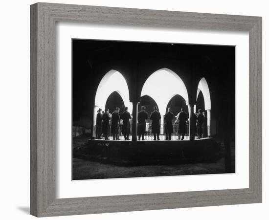 Band Seen Through Triple Archway as it Plays Dinner Music for Bey of Tunis at Palace-Thomas D^ Mcavoy-Framed Photographic Print