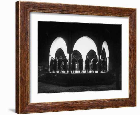 Band Seen Through Triple Archway as it Plays Dinner Music for Bey of Tunis at Palace-Thomas D^ Mcavoy-Framed Photographic Print