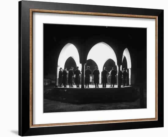 Band Seen Through Triple Archway as it Plays Dinner Music for Bey of Tunis at Palace-Thomas D^ Mcavoy-Framed Photographic Print