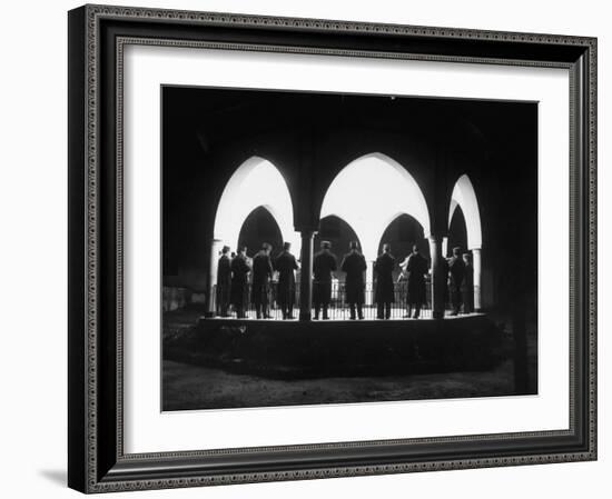 Band Seen Through Triple Archway as it Plays Dinner Music for Bey of Tunis at Palace-Thomas D^ Mcavoy-Framed Photographic Print