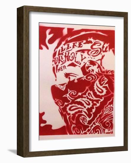 Bandana Man Red-Abstract Graffiti-Framed Giclee Print