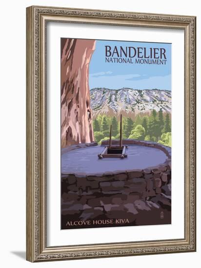 Bandelier National Monument, New Mexico - Alcove House Kiva-Lantern Press-Framed Art Print