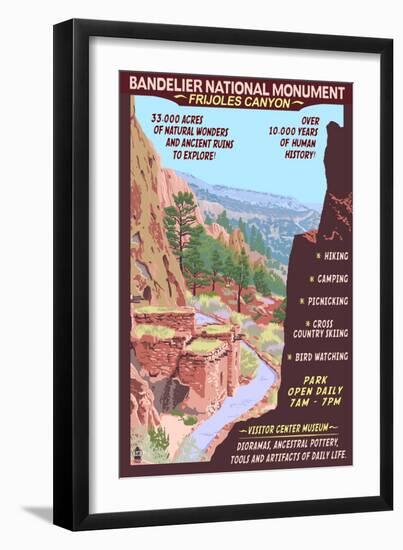 Bandelier National Monument, New Mexico - Day Scene-Lantern Press-Framed Art Print