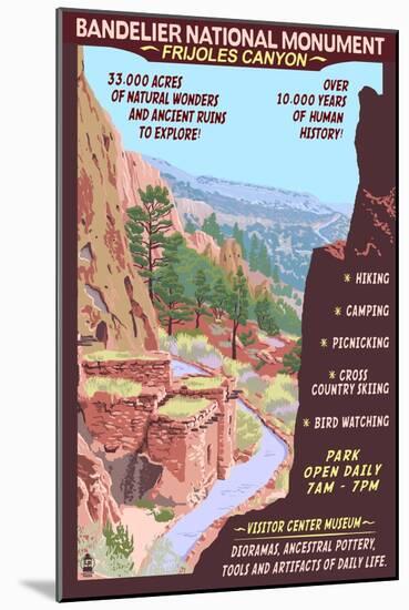 Bandelier National Monument, New Mexico - Day Scene-Lantern Press-Mounted Art Print