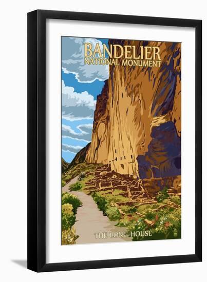 Bandelier National Monument, New Mexico - The Long House-Lantern Press-Framed Premium Giclee Print