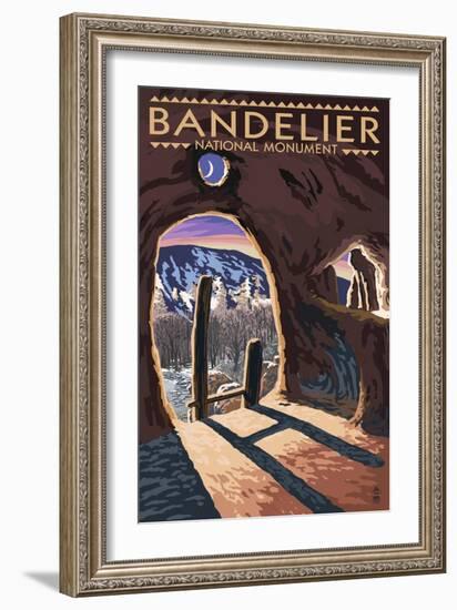 Bandelier National Monument, New Mexico - Twilight View-Lantern Press-Framed Art Print