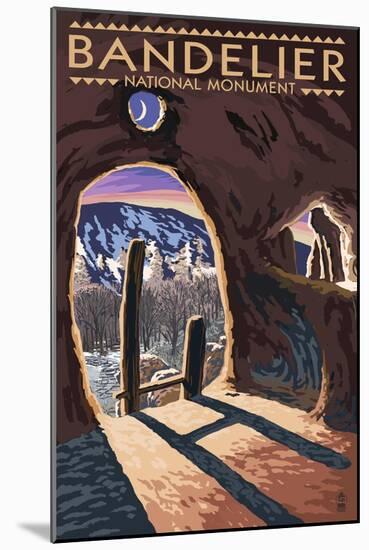 Bandelier National Monument, New Mexico - Twilight View-Lantern Press-Mounted Art Print