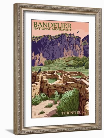 Bandelier National Monument, New Mexico - Tyuonyi Ruins-Lantern Press-Framed Art Print