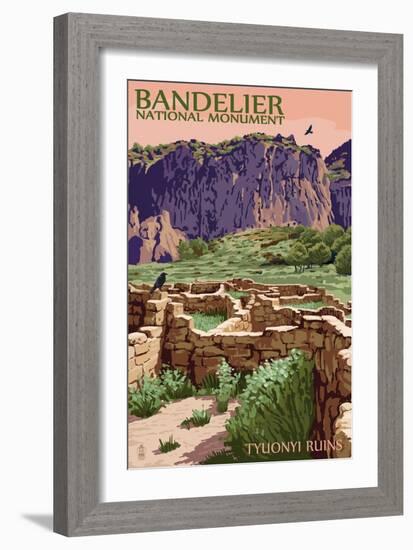 Bandelier National Monument, New Mexico - Tyuonyi Ruins-Lantern Press-Framed Art Print