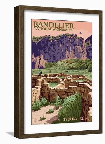 Bandelier National Monument, New Mexico - Tyuonyi Ruins-Lantern Press-Framed Art Print